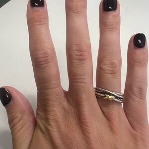 David Yurman Silver and Gold Twisted Ring